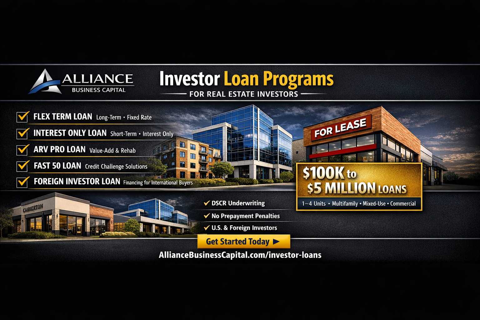 Alliance Business Capital offers Investor Loan Programs